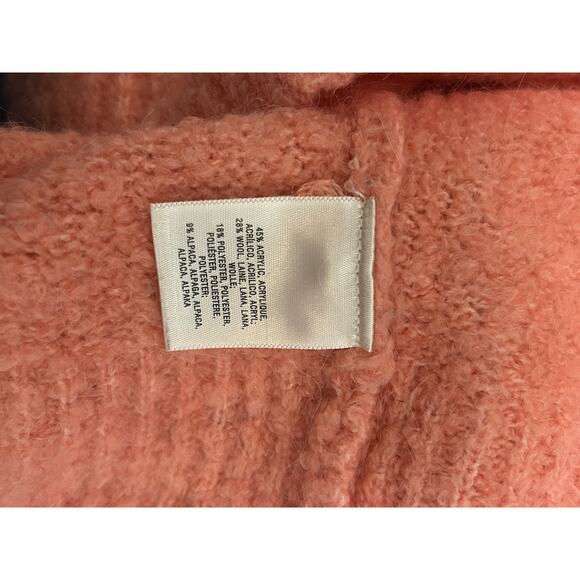 Anthropologie Moth Wool Alpaca Blend Mock Neck Pullover Sweater Jumper Peach XS - Picture 6 of 6